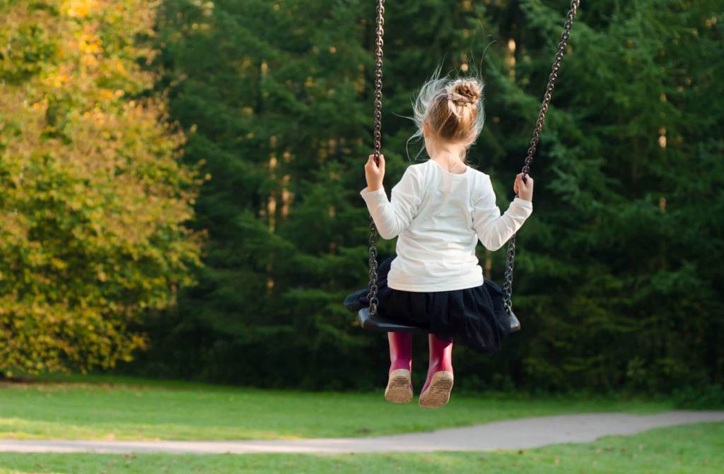 Little girl swinging. Help your child manage their anxiety.