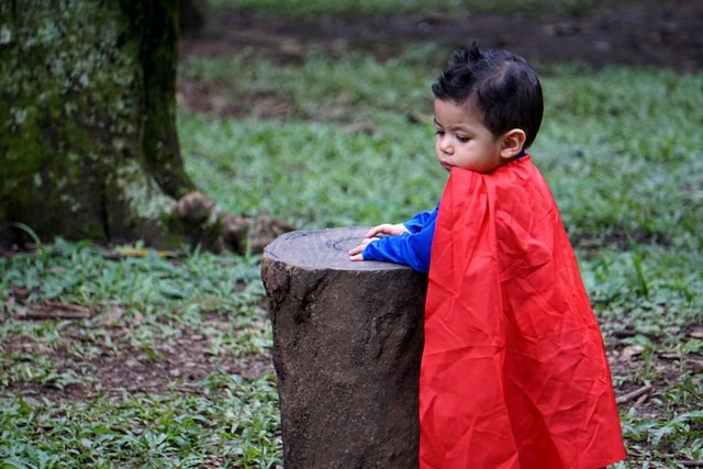 Little boy in costume. Halloween for autism.