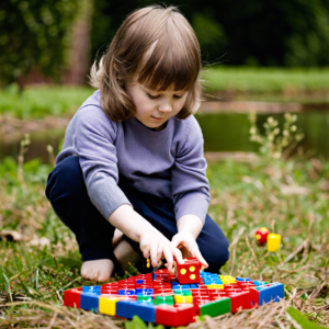 Autistic girl playing